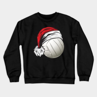 Christmas Volleyball Ball With Santa Hat Funny Sport X-mas print Crewneck Sweatshirt